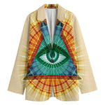 Illuminati Eye of Providence Print Women's Cotton Blazer