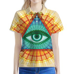 Illuminati Eye of Providence Print Women's Polo Shirt