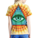 Illuminati Eye of Providence Print Women's Polo Shirt