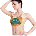 Illuminati Eye of Providence Print Women's Sports Bra
