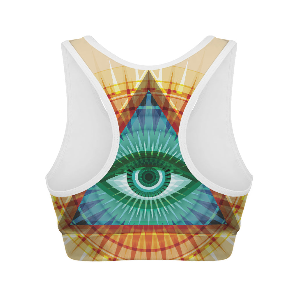 Illuminati Eye of Providence Print Women's Sports Bra
