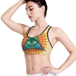 Illuminati Eye of Providence Print Women's Sports Bra