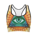 Illuminati Eye of Providence Print Women's Sports Bra