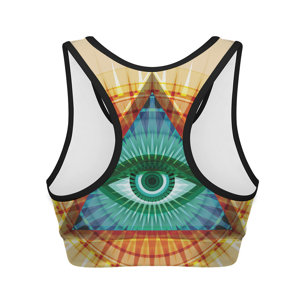 Illuminati Eye of Providence Print Women's Sports Bra
