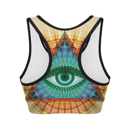 Illuminati Eye of Providence Print Women's Sports Bra