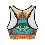 Illuminati Eye of Providence Print Women's Sports Bra