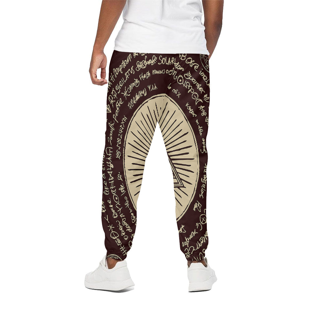 Illuminati Eye of Providence Symbol Print Cotton Pants