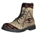 Eye of Providence Symbol Print Lace-Up Boots