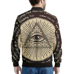 Illuminati Eye of Providence Symbol Print Men's Bomber Jacket