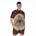 Illuminati Eye of Providence Symbol Print Men's Rompers