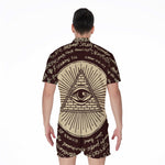 Illuminati Eye of Providence Symbol Print Men's Rompers