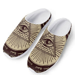 Illuminati Eye of Providence Symbol Print Mesh Casual Shoes