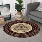 Illuminati Eye of Providence Symbol Print Round Rug