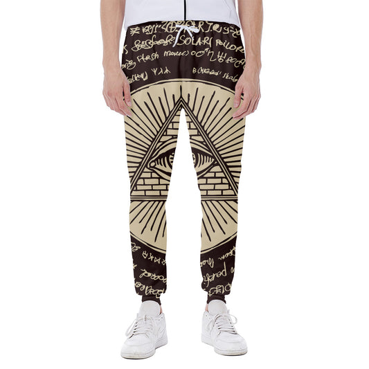 Illuminati Eye of Providence Symbol Print Scuba Joggers