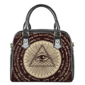 Eye of Providence Symbol Print Shoulder Handbag