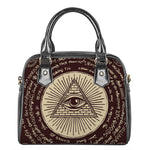 Illuminati Eye of Providence Symbol Print Shoulder Handbag
