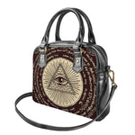 Illuminati Eye of Providence Symbol Print Shoulder Handbag