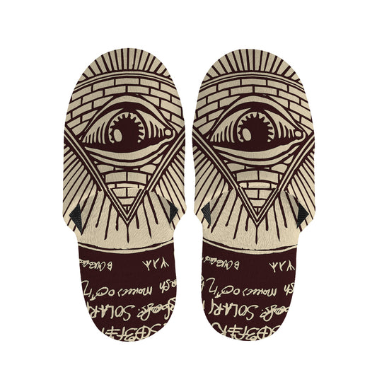 Illuminati Eye of Providence Symbol Print Slippers
