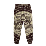 Illuminati Eye of Providence Symbol Print Sweatpants