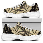 Illuminati Eye of Providence Symbol Print White Chunky Shoes