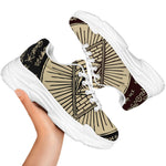 Illuminati Eye of Providence Symbol Print White Chunky Shoes