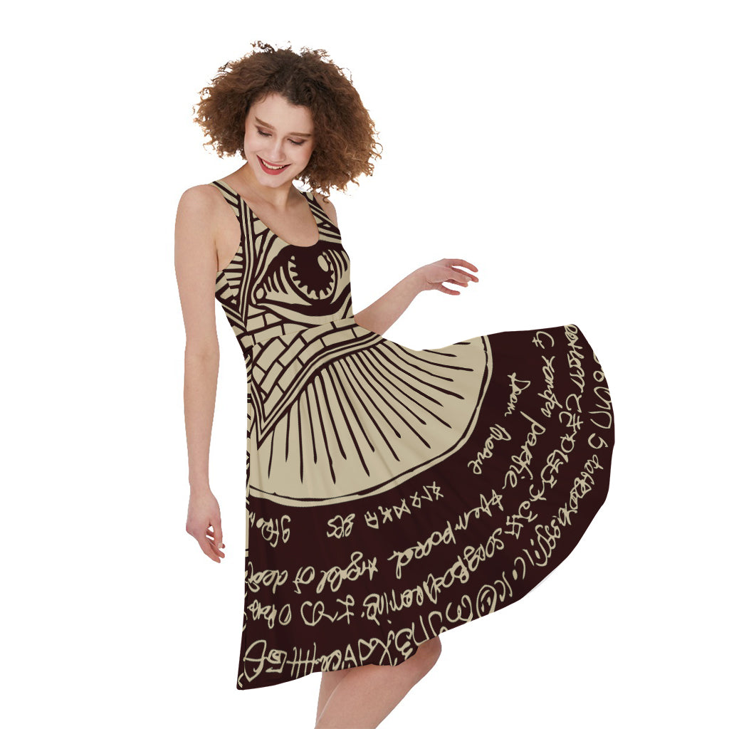 Illuminati Eye of Providence Symbol Print Women's Sleeveless Dress