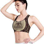 Illuminati Eye of Providence Symbol Print Women's Sports Bra