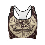 Illuminati Eye of Providence Symbol Print Women's Sports Bra