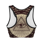 Illuminati Eye of Providence Symbol Print Women's Sports Bra