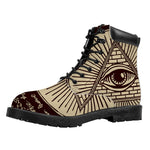 Illuminati Eye of Providence Symbol Print Work Boots