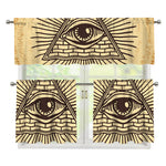 Illuminati Eye Print 3 Piece Kitchen Curtains