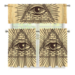 Illuminati Eye Print 3 Piece Kitchen Curtains