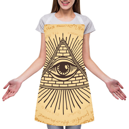 Illuminati Eye Print Adjustable Apron