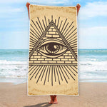 Illuminati Eye Print Beach Towel