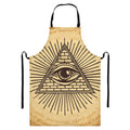Illuminati Eye Print Bib Apron With Pocket