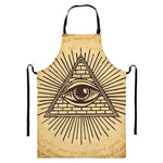 Illuminati Eye Print Bib Apron With Pocket