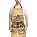 Illuminati Eye Print Bib Apron With Pocket