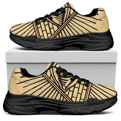Illuminati Eye Print Black Chunky Shoes
