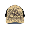 Illuminati Eye Print Black Mesh Trucker Hat