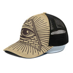 Illuminati Eye Print Black Mesh Trucker Cap