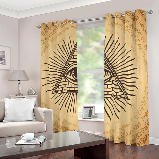 Illuminati Eye Print Blackout Grommet Curtains