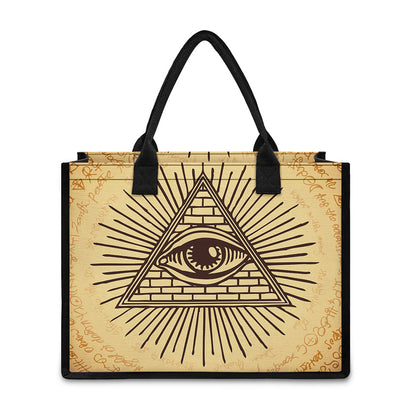 Illuminati Eye Print Canvas Tote Bag