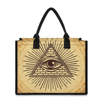 Illuminati Eye Print Canvas Tote Bag