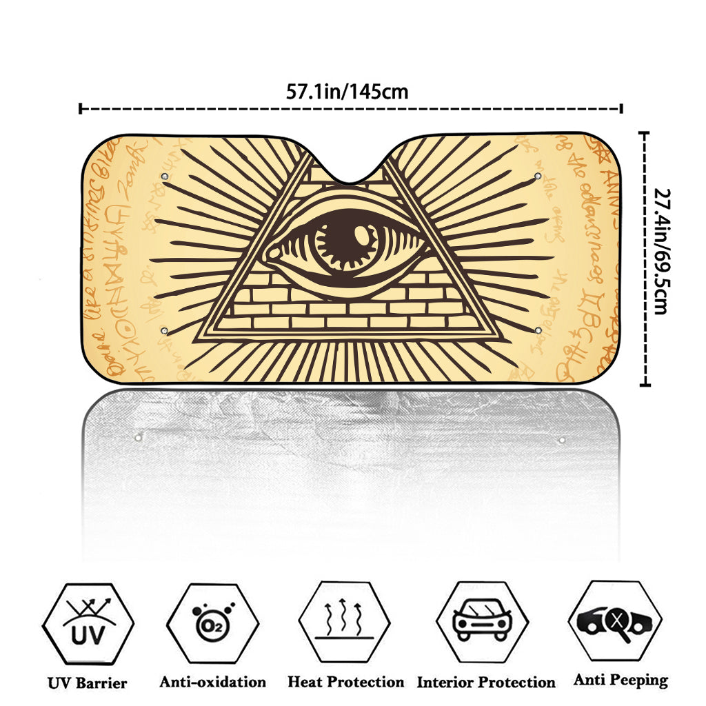 Illuminati Eye Print Car Windshield Sun Shade