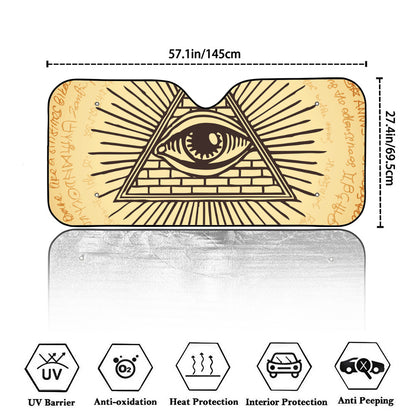 Illuminati Eye Print Car Windshield Sun Shade