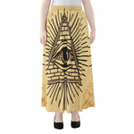 Illuminati Eye Print Chiffon Maxi Skirt