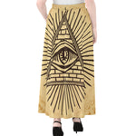 Illuminati Eye Print Chiffon Maxi Skirt