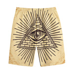 Illuminati Eye Print Cotton Shorts