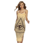 Illuminati Eye Print Cross Back Cami Dress