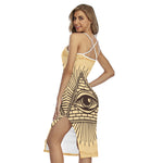 Illuminati Eye Print Cross Back Cami Dress